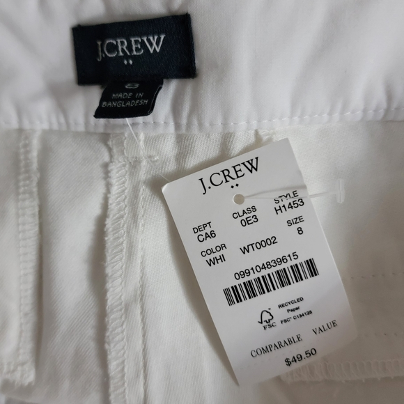 J. Crew 5" Classic Chino Short, White, Women's Size 8 - Picture 5 of 7